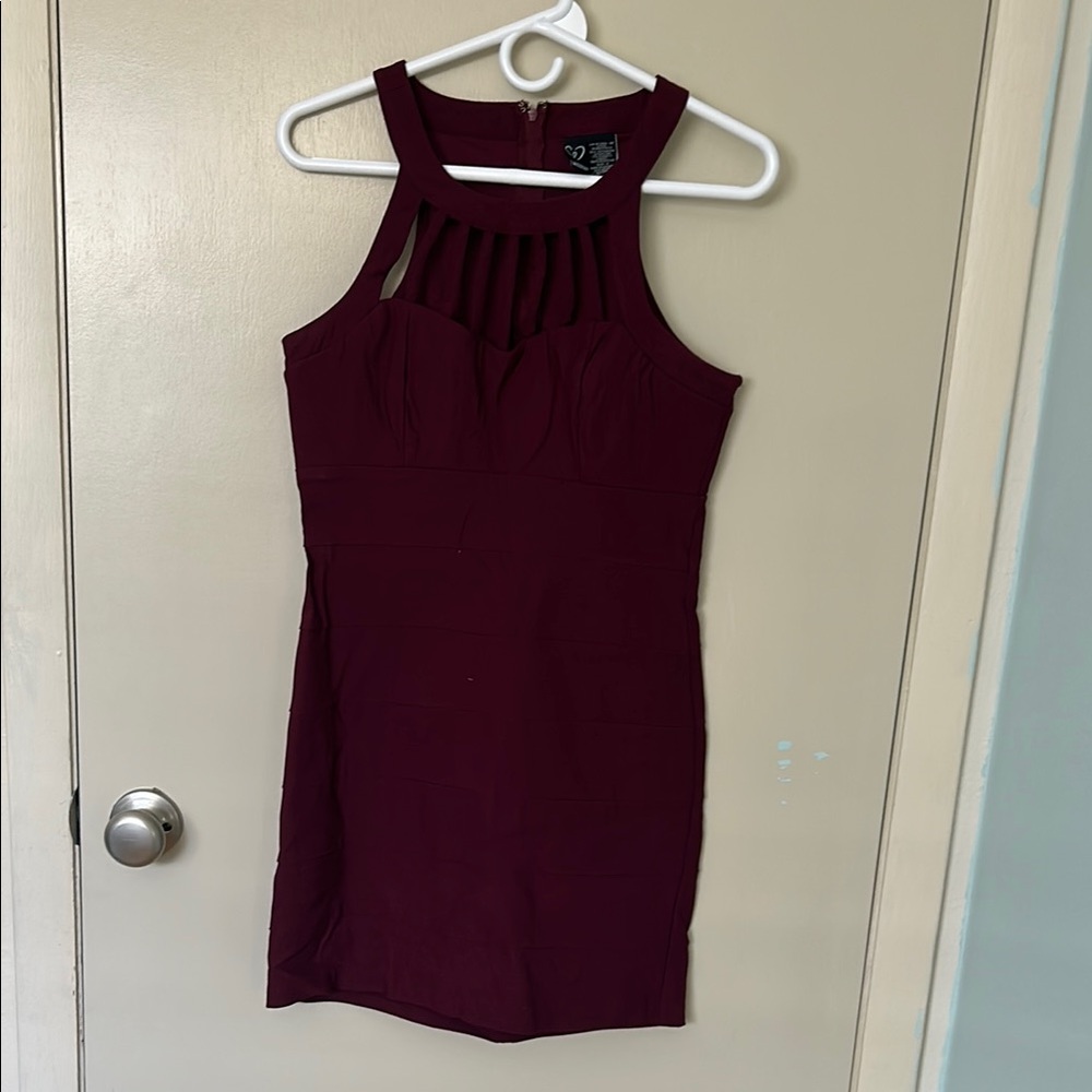 Windsor Burgundy Halter Dress